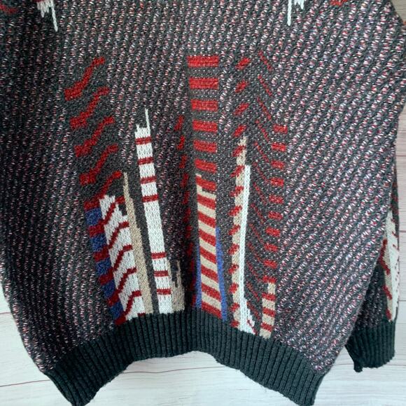 Vintage Jantzen Men's Knit Sweater Multicolor 90s Long Sleeve Pullover Size L - Picture 8 of 10